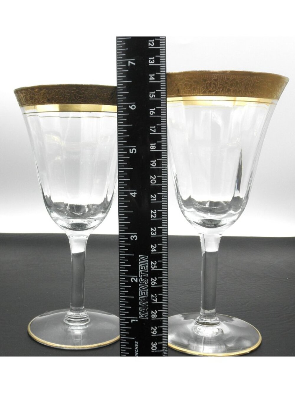 Rambler Rose by Tiffin-Franciscan Stem 14196 Optic Glass Set of 6 SEE SIZE FLAWS - Picture 8 of 11